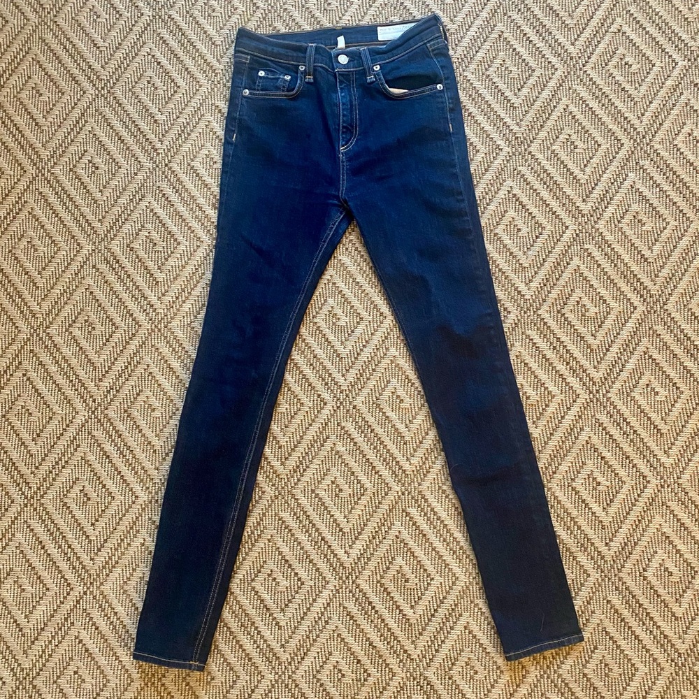 RAG & BONE High-Rise Skinny Jeans - Justine - Slim fit Dark Indigo -size 26